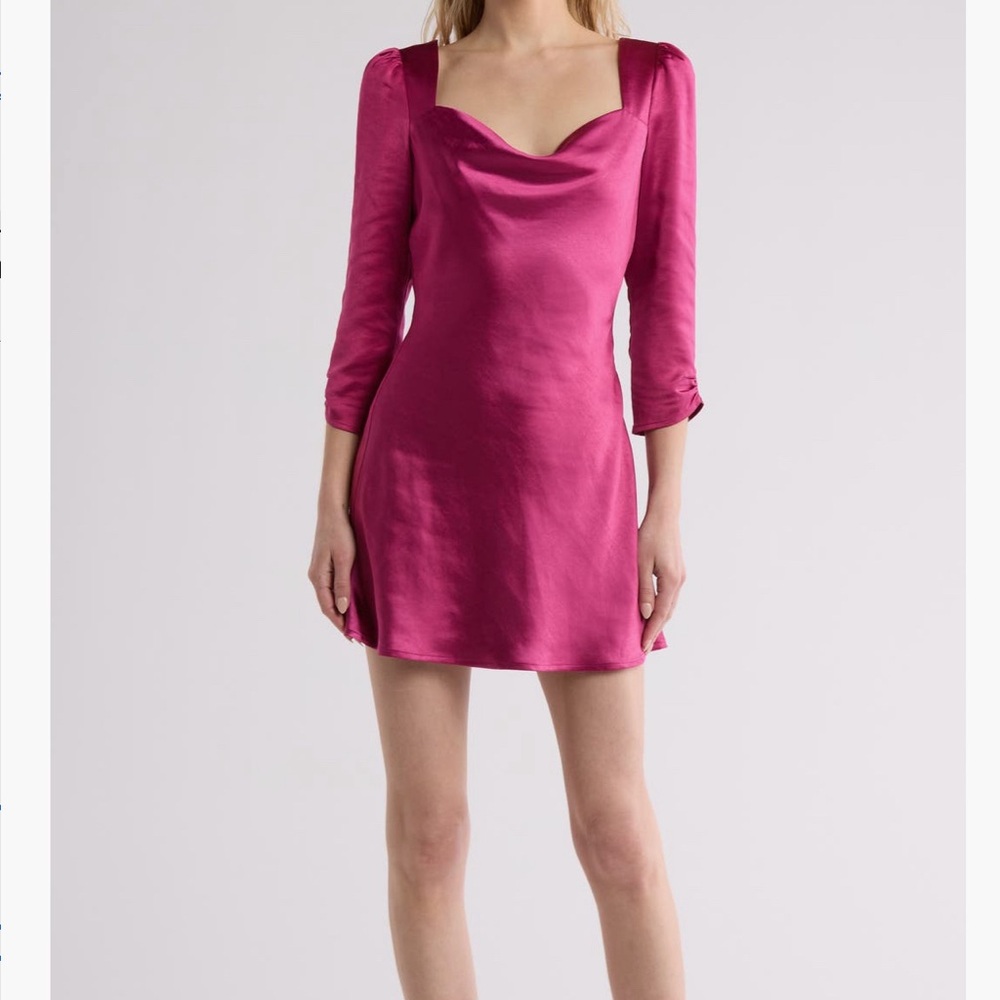 LUSH long sleeve cowl neck midi dress
